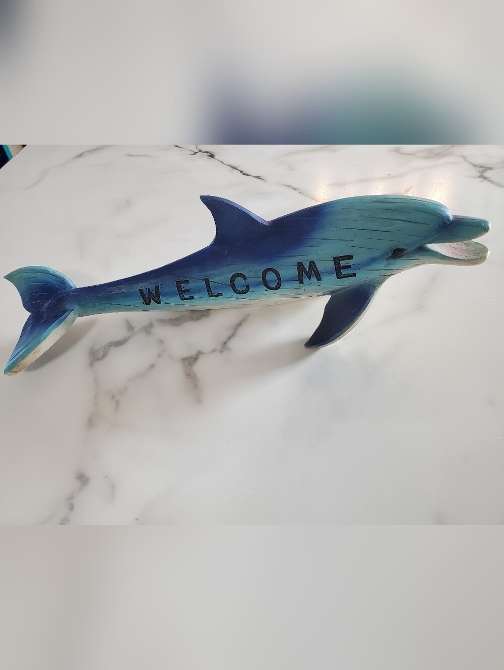 Blue Dolphin Welcome Figurine